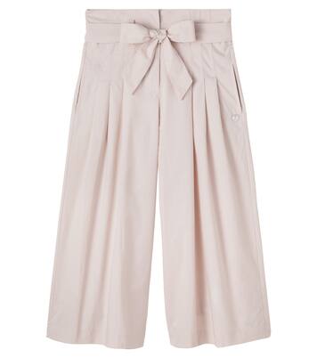 Pleated belted cotton pants | Monnalisa