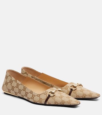 Vittoria Horsebit GG Canvas ballet flats | Gucci