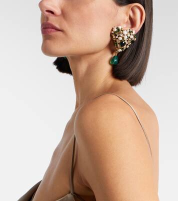 Embellished clip-on earrings | Saint Laurent