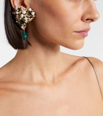 Embellished clip-on earrings | Saint Laurent