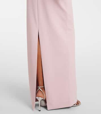 Floris satin-trimmed off-shoulder gown | Solace London