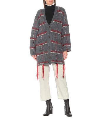 Checked mohair-blend cardigan | Undercover