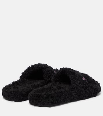Furry faux shearling slides | Balenciaga