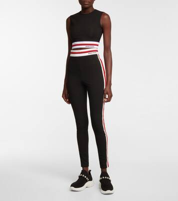 Striped logo crop top | Miu Miu