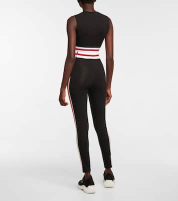 Striped logo crop top | Miu Miu