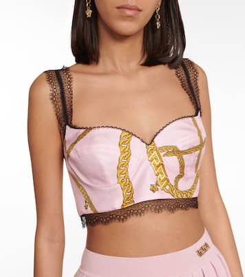 Bralette Chain de seda estampado | Versace