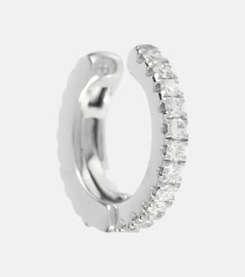 Diamond Eternity 18kt white gold single ear cuff with diamonds | Maria Tash
