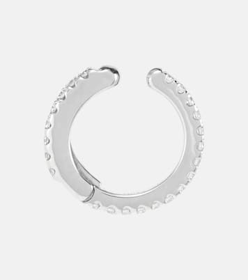 Diamond Eternity 18kt white gold single ear cuff with diamonds | Maria Tash
