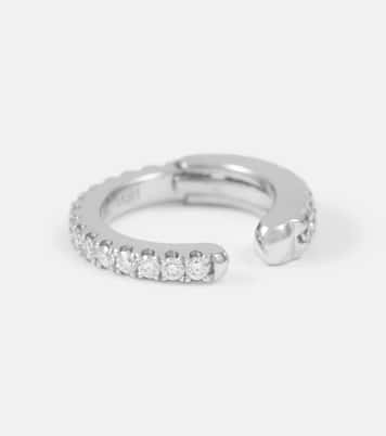 Diamond Eternity 18kt white gold single ear cuff with diamonds | Maria Tash