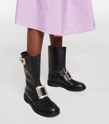 Viv' Rangers Strass leather boots | Roger Vivier