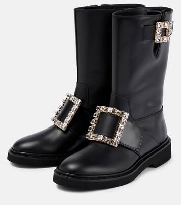Viv' Rangers Strass leather boots | Roger Vivier