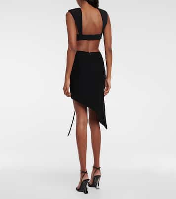 Asymmetric crêpe midi skirt | Mônot