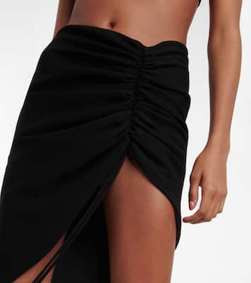 Asymmetric crêpe midi skirt | Mônot