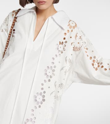 Abito midi in cotone con ricamo | Valentino