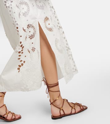 Abito midi in cotone con ricamo | Valentino