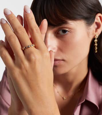 Eye Love You Mini 18kt gold ring with sapphires and tsavorites | Robinson Pelham