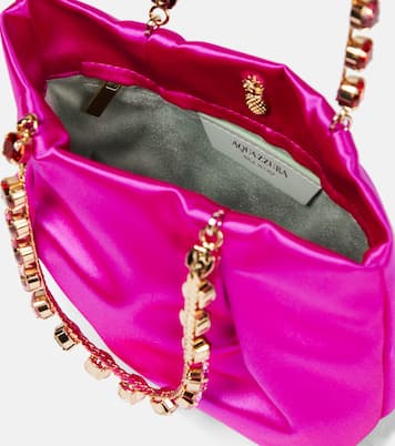 Tote Galactic mini de satén adornado | Aquazzura