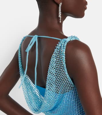 Abito lungo in mesh con cristalli | Giuseppe di Morabito