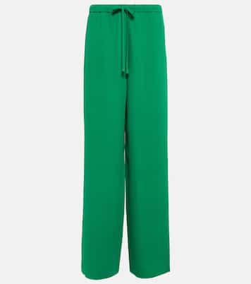 Pantalon ample à taille haute en soie | Valentino