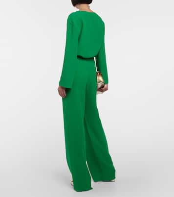 Pantalon ample à taille haute en soie | Valentino