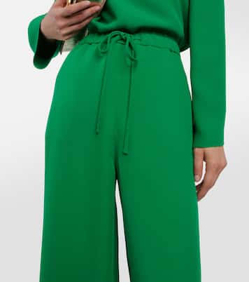 Pantalon ample à taille haute en soie | Valentino