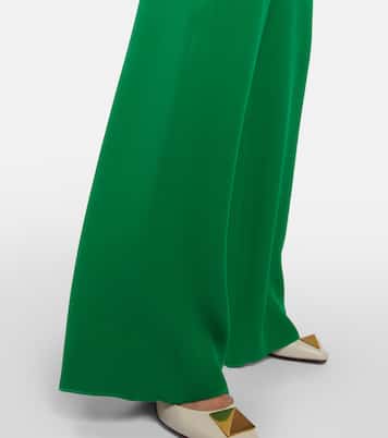 Pantalon ample à taille haute en soie | Valentino