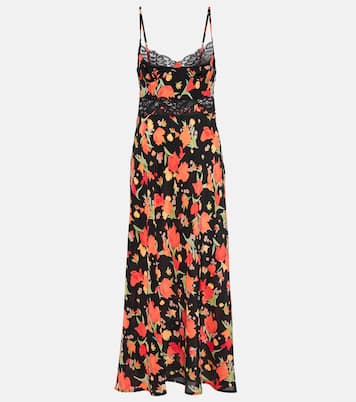 Robe midi Amora en soie à fleurs | Rixo