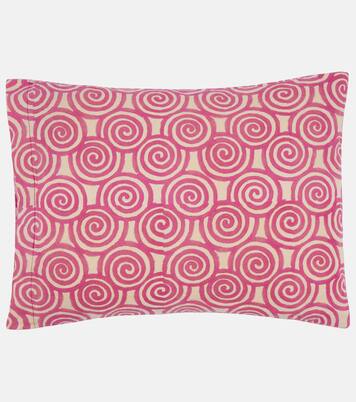 Camelia Magenta rectangular cotton cushion | Lisa Corti