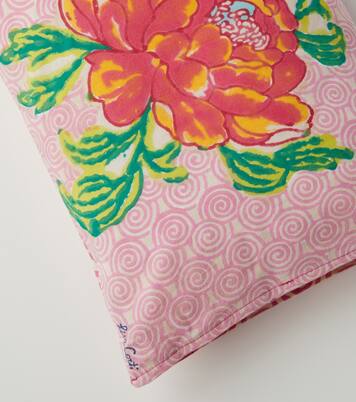 Camelia Magenta rectangular cotton cushion | Lisa Corti