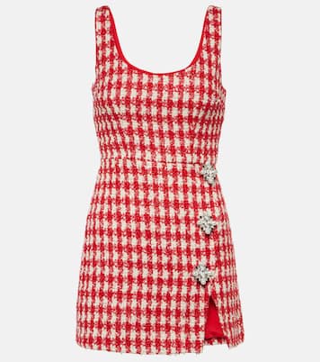 Checked bouclé minidress | Self-Portrait