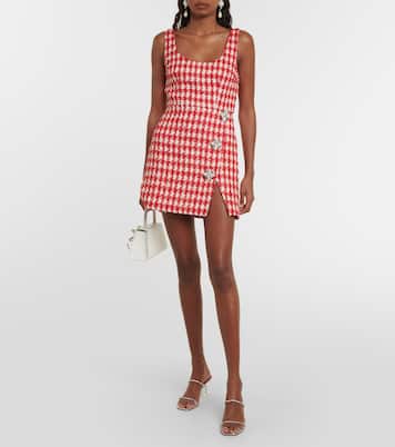 Checked bouclé minidress | Self-Portrait