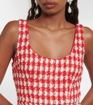 Checked bouclé minidress | Self-Portrait