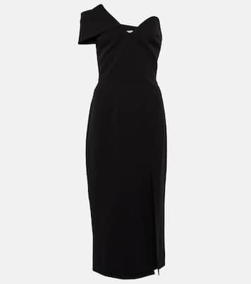 Vestido midi asimétrico de crepé | Safiyaa