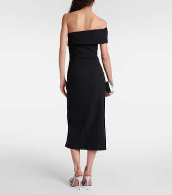 Vestido midi asimétrico de crepé | Safiyaa