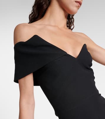 Vestido midi asimétrico de crepé | Safiyaa