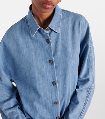 Oversized denim shirt in blue - Dries Van Noten | Mytheresa