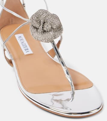 Sandali Crystal Orchid in pelle metallizzata | Aquazzura