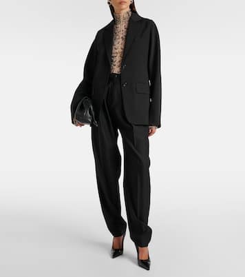 Ecru oversized virgin wool blazer | Sportmax