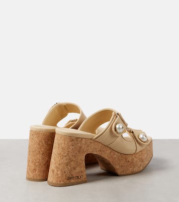 Mules Fayence à plateau en toile | Jimmy Choo