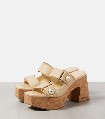 Mules Fayence à plateau en toile | Jimmy Choo
