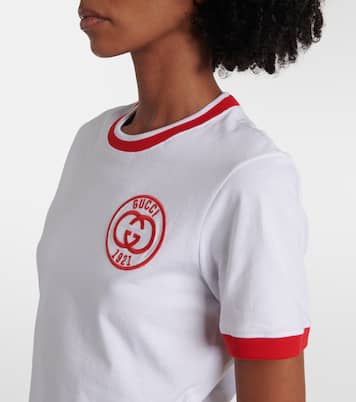 Camiseta de jersey de algodón bordada | Gucci