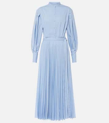 Binoche plissé cotton-blend midi dress | Altuzarra