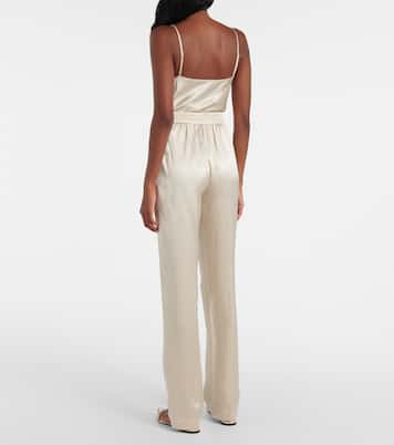 Pantaloni regular Tova in raso di seta | Joseph