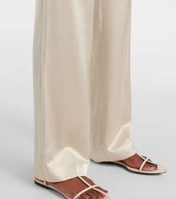 Pantaloni regular Tova in raso di seta | Joseph