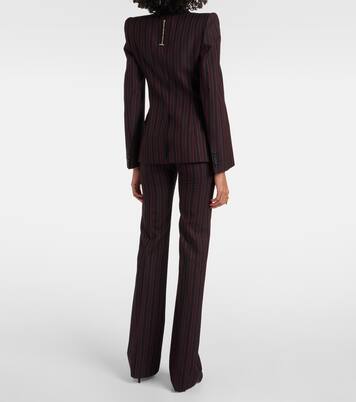 Blazer monopetto in lana a righe | McQueen