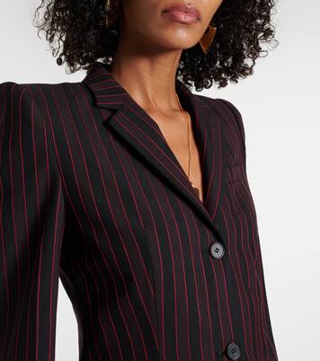 Blazer monopetto in lana a righe | McQueen