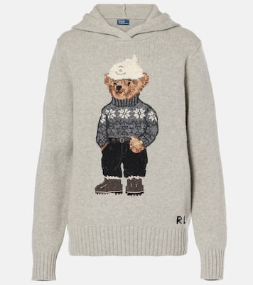 Polo bear hoodie white sales