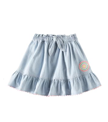 Jupe Wylie rayée en jean | Zimmermann Kids