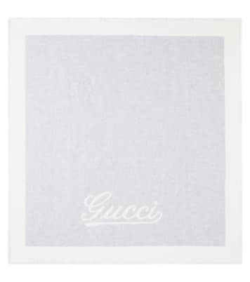 Baby Gucci Script jacquard cashmere blanket | Gucci Kids