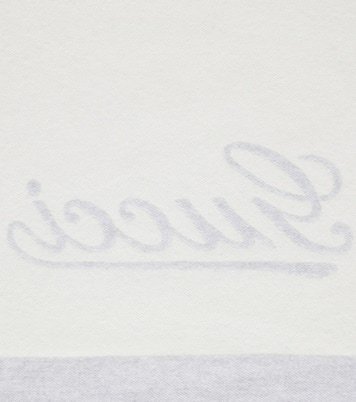 Baby Gucci Script jacquard cashmere blanket | Gucci Kids